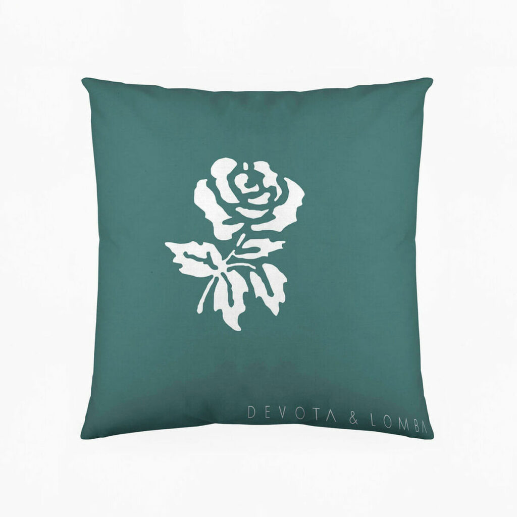 Κάλυψη μαξιλαριού Roses Green Devota & Lomba (60 x 60 cm)