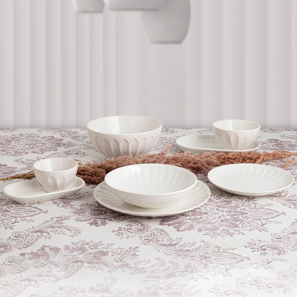 Πιάτο για Επιδόρπιο Bidasoa Romantic Κεραμικά Λευκό (Ø 21 cm) (12 Μονάδες)