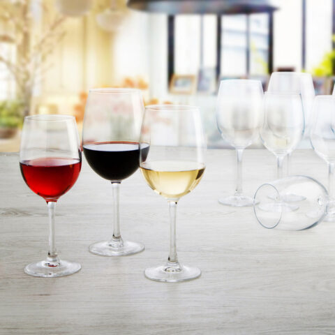 Ποτήρι κρασιού Ebro Διαφανές Γυαλί (470 ml) (x6)