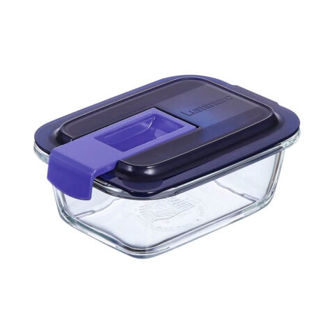 Ερμητικό Κουτί Γεύματος Luminarc Easy Box Μπλε Γυαλί (380 ml) (x6)