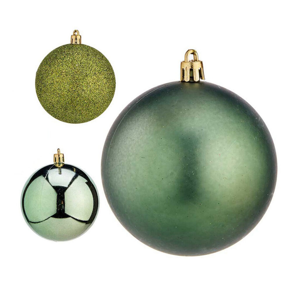 Σετ Χριστουγεννιάτικες Μπάλες Πράσινο Πλαστική ύλη Ø 8 cm (24 Μονάδες)