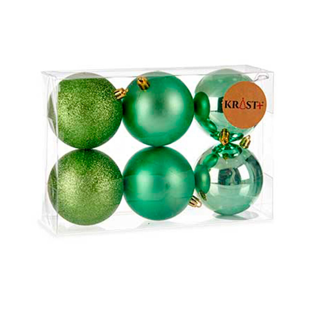 Σετ Χριστουγεννιάτικες Μπάλες Πράσινο Πλαστική ύλη Ø 8 cm (24 Μονάδες)
