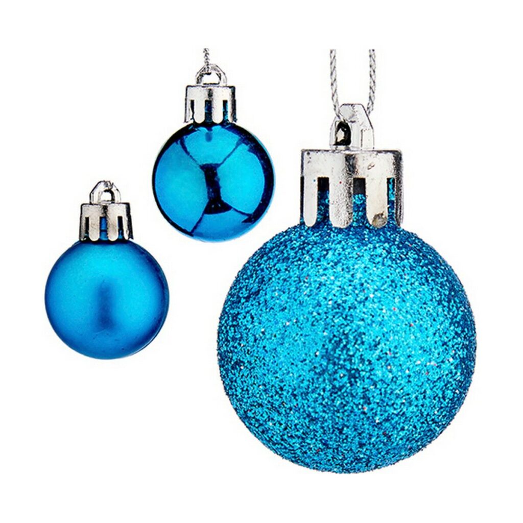 Σετ Χριστουγεννιάτικες Μπάλες Ø 3 cm Μπλε Πλαστική ύλη (12 Μονάδες)
