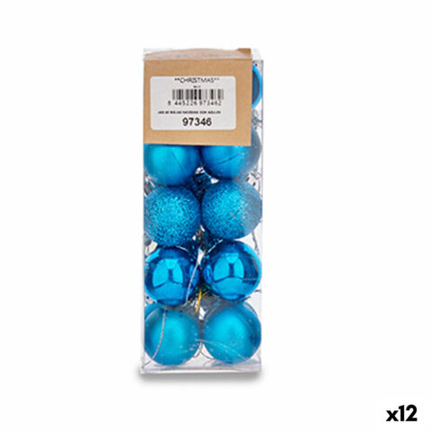 Σετ Χριστουγεννιάτικες Μπάλες Ø 3 cm Μπλε Πλαστική ύλη (12 Μονάδες)