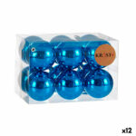 Σετ Χριστουγεννιάτικες Μπάλες Μπλε Πλαστική ύλη Ø 7 cm (12 Μονάδες)