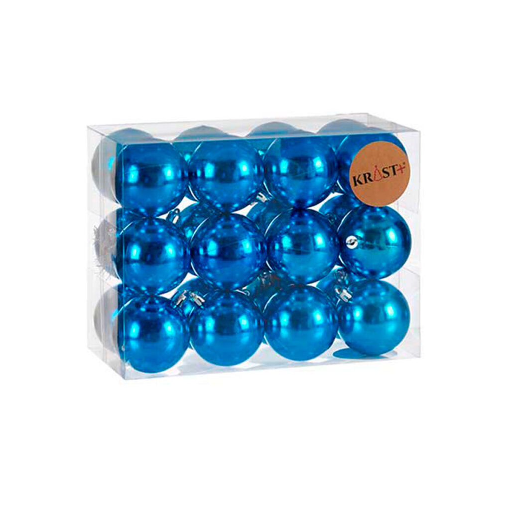 Σετ Χριστουγεννιάτικες Μπάλες Μπλε Πλαστική ύλη (12 Μονάδες)