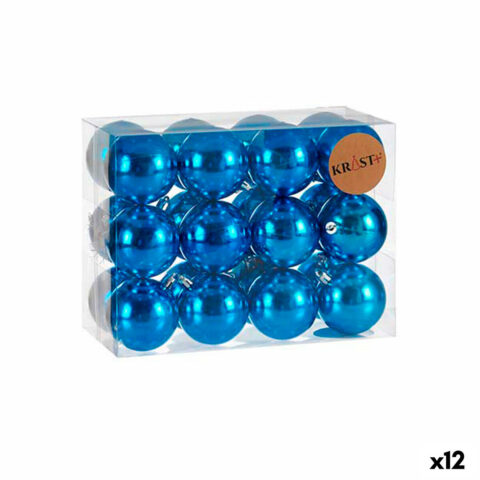 Σετ Χριστουγεννιάτικες Μπάλες Μπλε Πλαστική ύλη (12 Μονάδες)