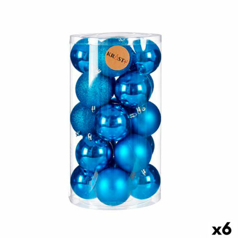 Σετ Χριστουγεννιάτικες Μπάλες Μπλε Πλαστική ύλη 8 x 9 x 8 cm (x6)