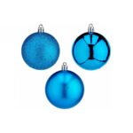 Σετ Χριστουγεννιάτικες Μπάλες Μπλε PVC (12 Μονάδες)