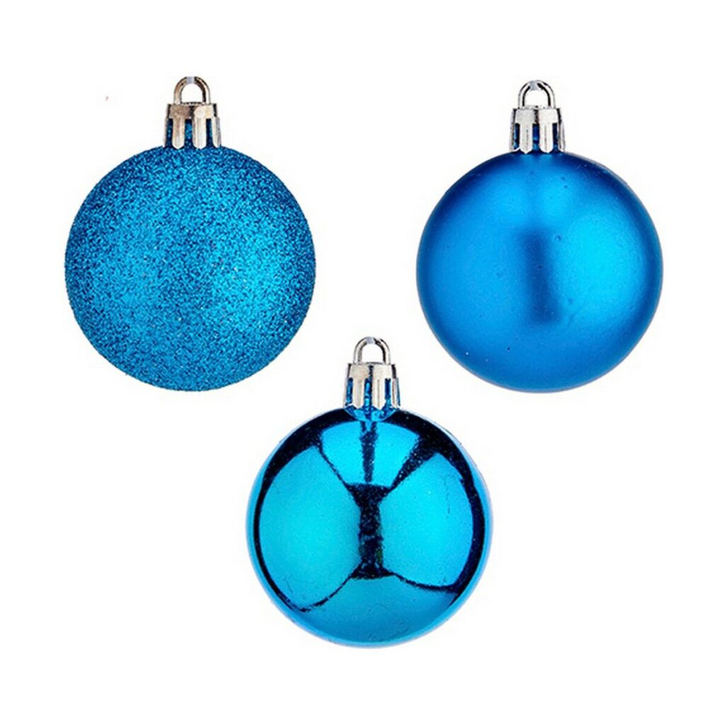 Σετ Χριστουγεννιάτικες Μπάλες Μπλε Πλαστική ύλη 5 x 6 x 5 cm (12 Μονάδες)