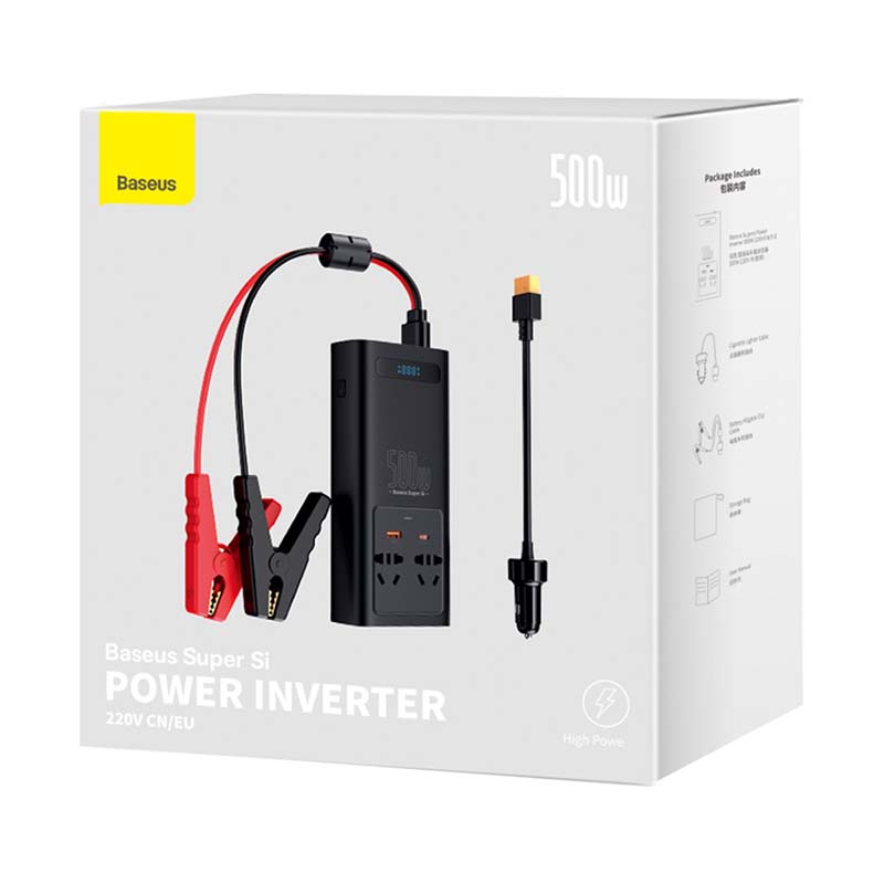 Power Inverter Baseus 500W (220V CN/EU) (black)