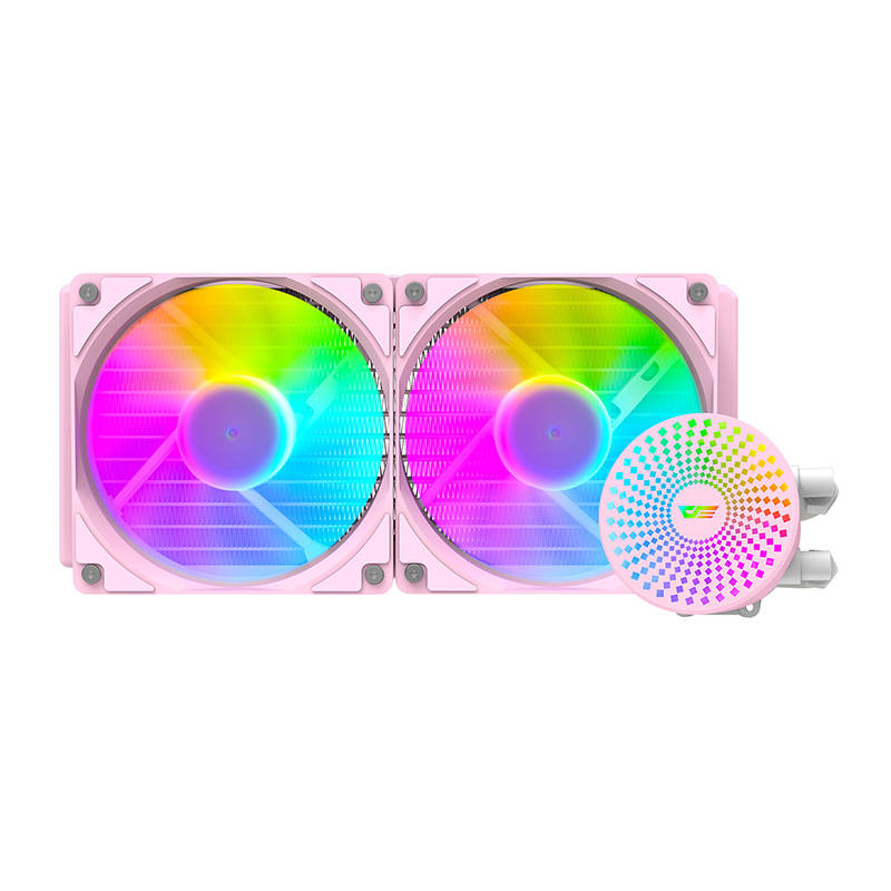 PC Water Cooling Darkflash DC240 ARGB 2x 120x120 (pink)