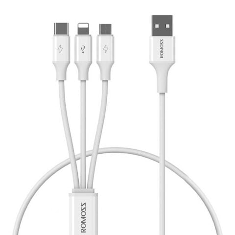 USB cable Romoss CB251V 3in1 USB-C / Lightning / Micro 3.5A 1.2m (white)