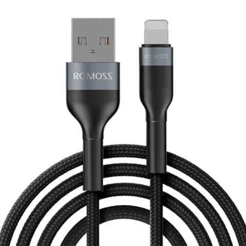 USB cable for Lightning Romoss CB12B 2.4A 1m (black)