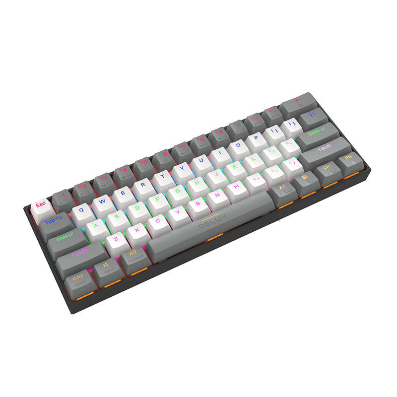 Wireless Mechanical Keyboard Delux KM33 BT RGB (grey&white)