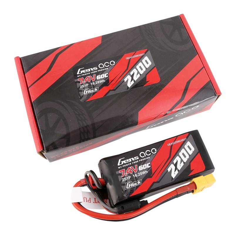 Battery GensAce G-Tech LiPo 2200mAh 7.4V 60C 2S1P XT60