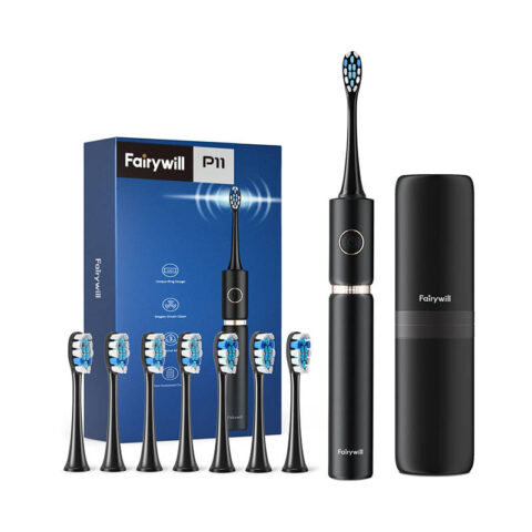 Sonic toothbrush with head set and case FairyWill FW-P11 (Black)