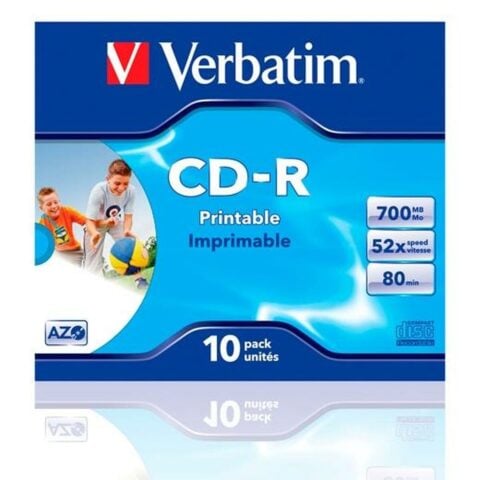 CD-R Verbatim Wide Inkjet Printable x10 700 MB 52x