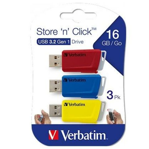 Στικάκι USB Verbatim Store 'n' Click 3 Τεμάχια Πολύχρωμο 16 GB