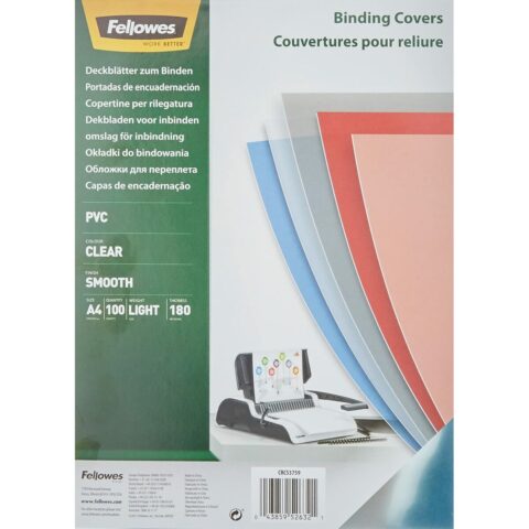Κάλυμμα βιβλίων Fellowes 5375901 100 Μονάδες Διαφανές A4 PVC
