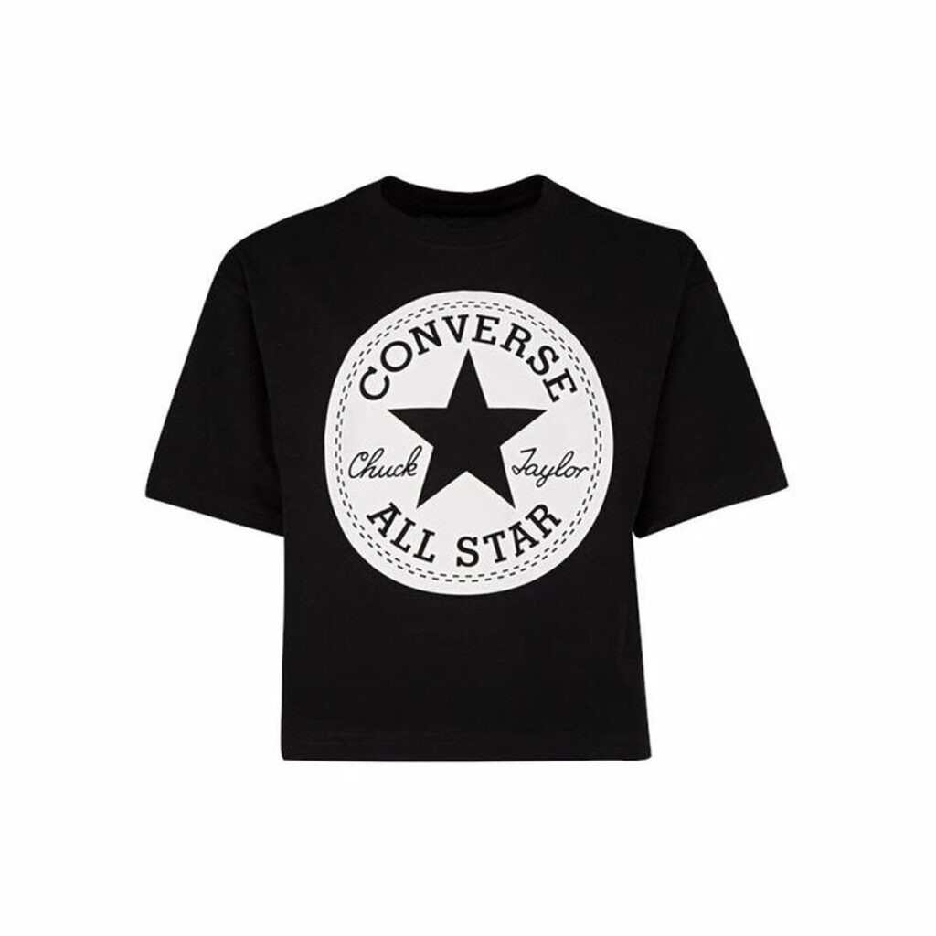 Παιδικό Μπλούζα με Κοντό Μανίκι Converse  Chuck Patch Boxy Μαύρο