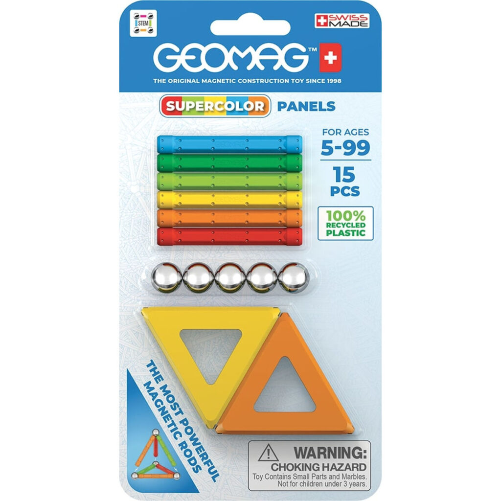 Playset Geomag Supercolor Panels Recycled Blister (15 Τεμάχια)
