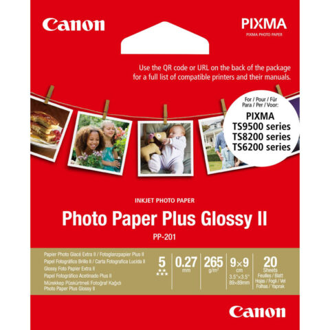 Γυαλιστερό Φωτογραφικό Χαρτί Canon Plus Glossy II 9 x 9 cm