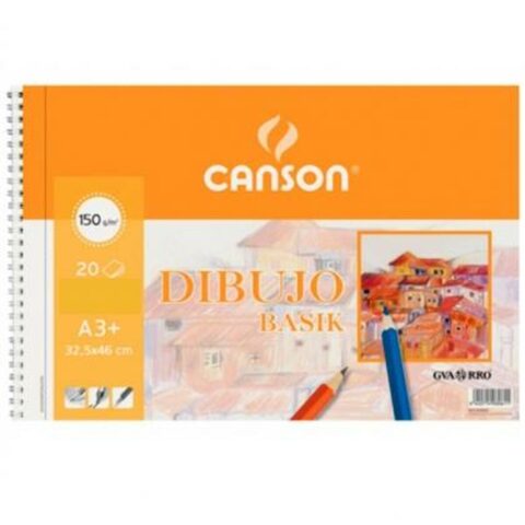 Drawing pad Canson Basik Λείο Μικροπερατό 150 g 20 Φύλλα x10 σπιράλ (32