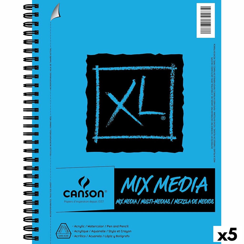 Σημειωματάριο Σχεδίου Canson XL Mix Media Λευκό A4 χαρτί 5 Μονάδες 30 Φύλλα 300 g/m²