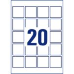 Κολλητικές ετικέτες Avery Λευκό 25 Φύλλα 45 x 45 mm