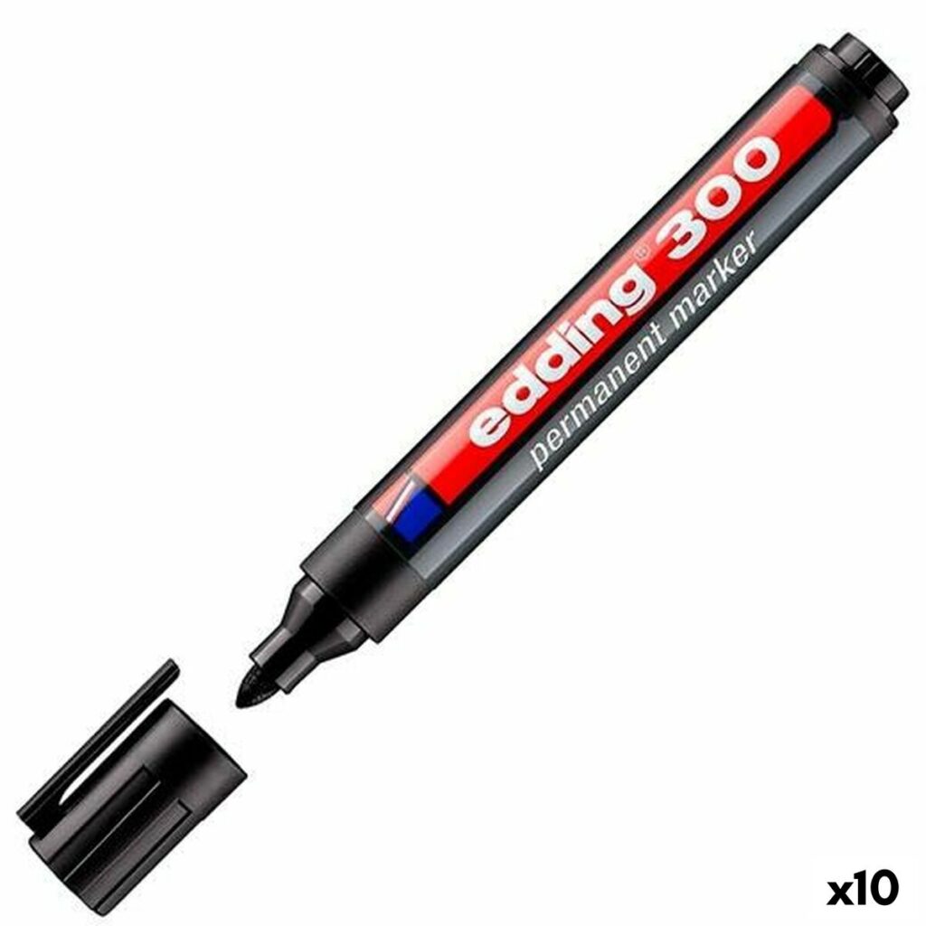 Μόνιμος δείκτης Edding 300 Μαύρο (x10)