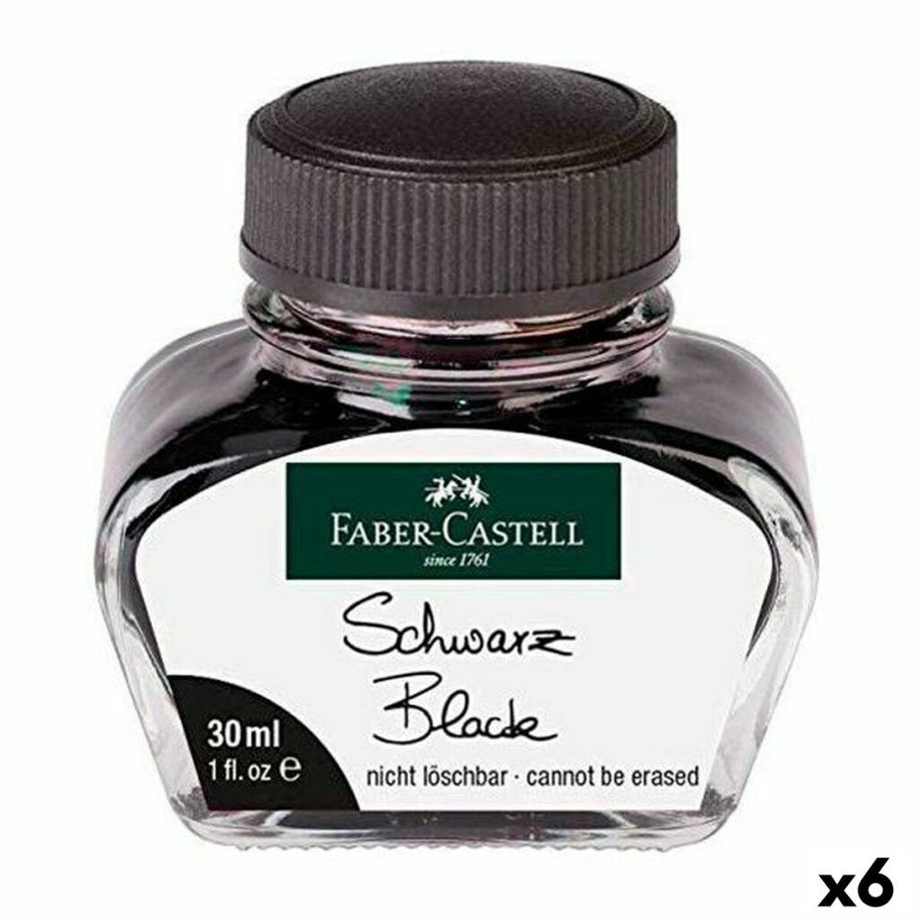 Μελάνι Faber-Castell Μαύρο 6 Τεμάχια 30 ml