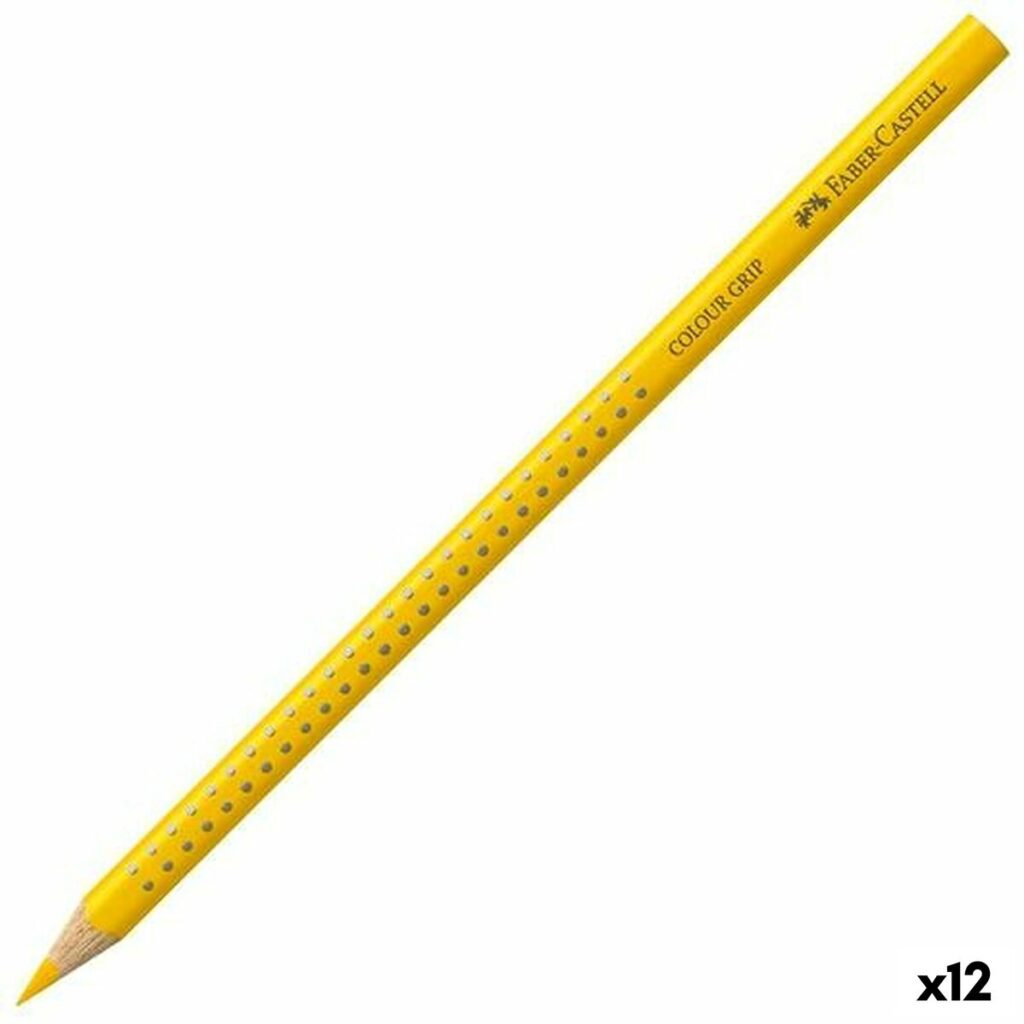 Χρωματιστά μολύβια Faber-Castell Colour Grip Κίτρινο (12 Μονάδες)