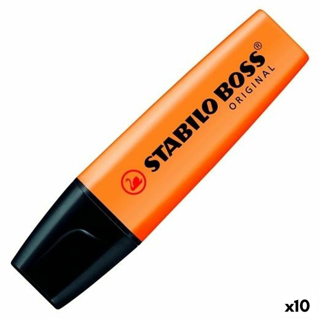 Μαρκαδόρο Stabilo Boss Πορτοκαλί 10 Τεμάχια (x10)