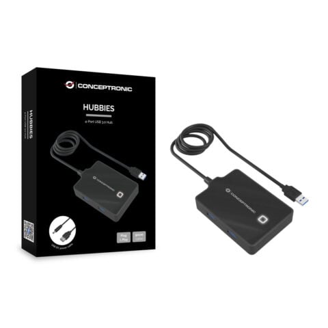 USB Hub Conceptronic HUBBIES11B Μαύρο