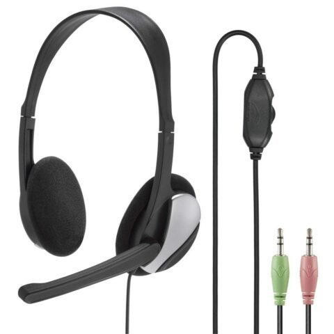 Ακουστικά με Μικρόφωνο Hama Essential HS 200 Μαύρο Μαύρο/Ασημί