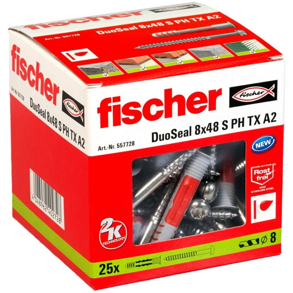 άγκυρες και βίδες Fischer DuoSeal 557728 S A2 Αδιάβροχα Ø 8 x 48 mm