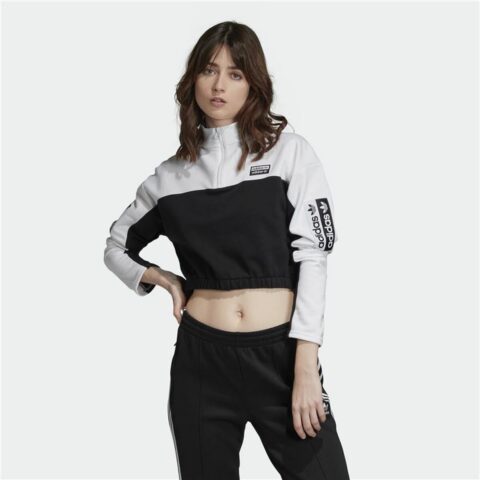 Γυναικεία Μπλούζα με Κοντό Μανίκι Adidas Cropped  Λευκό