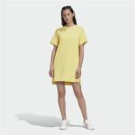 Φόρεμα Adidas Originals Trefoil Κίτρινο