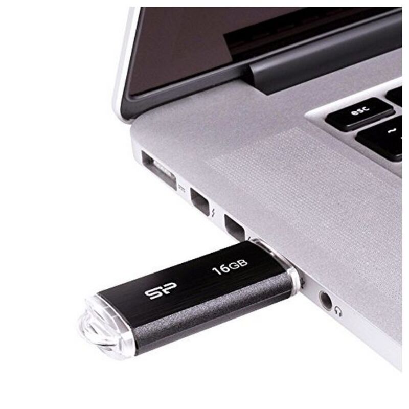 Στικάκι USB Silicon Power SP016GBUF2U02V1K 16 GB USB 2.0 Μαύρο