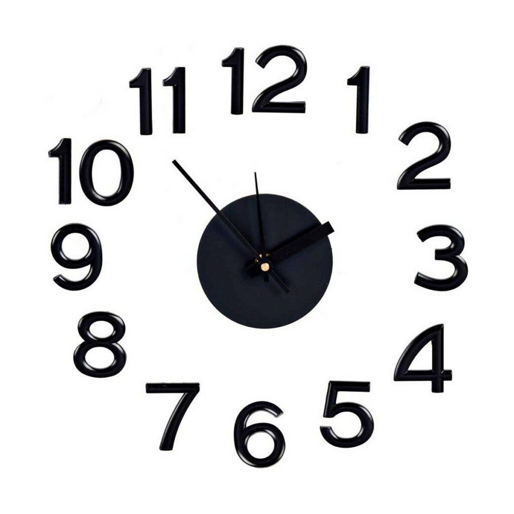 Ρολόι Τοίχου Αυτοκόλλητο Μαύρο ABS Πόλη Πλαστικό χαλί Eva (Ø 35 cm) (x6)