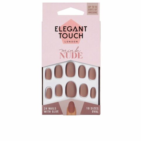 False Nails Elegant Touch Polished Colour Οβάλ Mink Nude (24 uds)