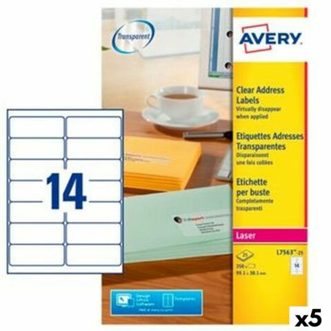 Ετικέτες για Εκτυπωτή Avery L7563 Διαφανές 25 Φύλλα 99