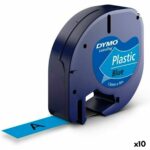 Πλαστικοποιημένη Ταινία για Στυλό Dymo 91205 12 mm LetraTag® Μαύρο Μπλε (x10)