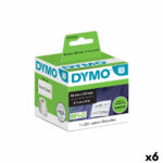 Ρολό Ετικετών Dymo 99014 54 x 101 mm LabelWriter™ Λευκό Μαύρο (x6)
