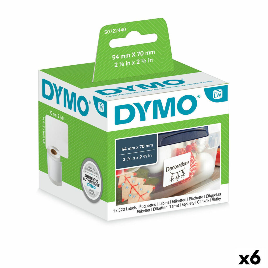 Ρολό Ετικετών Dymo S0722440 54 x 70 mm LabelWriter™ Λευκό (x6)
