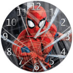 Ρολόι Τοίχου Reloj de Pared Brillo Spiderman 001 Marvel Negro