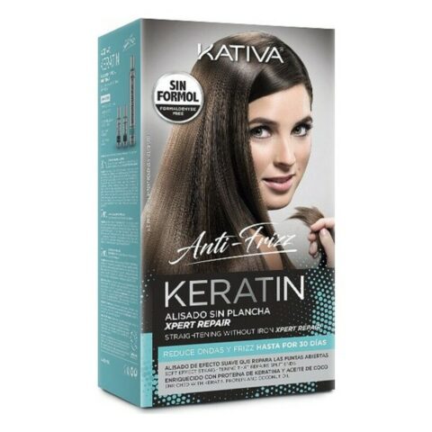 Θεραπεία Mαλλιών Ισιώματος Keratin Anti-frizz Post Kativa (3 pcs)