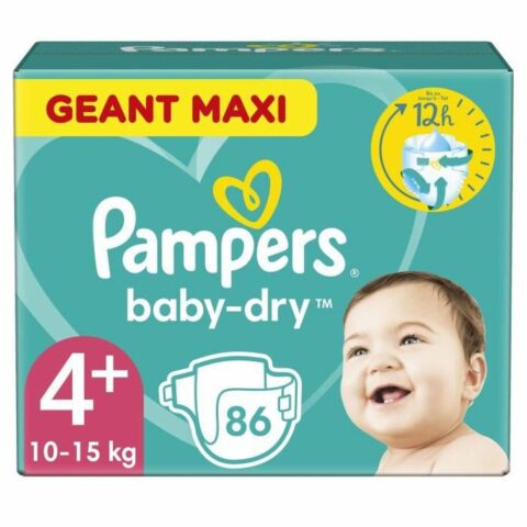 Πανάκια μιας χρήσης Pampers Baby-Dry 4+ 4 (86 uds)