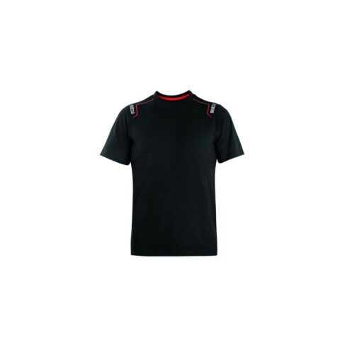 Μπλούζα με Κοντό Μανίκι Sparco TECH STRETCH Μαύρο Μέγεθος XL